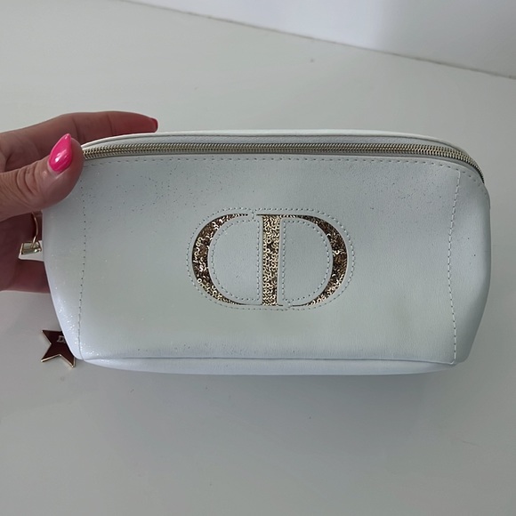 Christian DIOR 🖤 Clutch Star SPARKLE white Gold Pouch Case CD - Picture 1 of 4